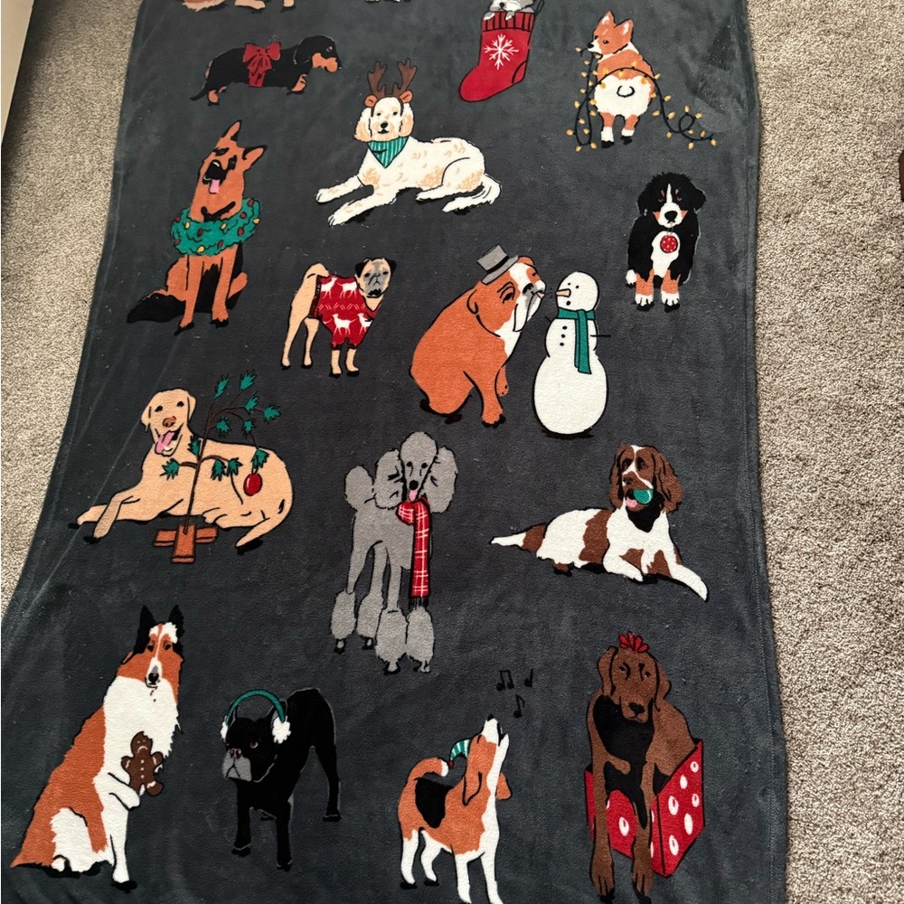 Vera Bradley Holiday Dogs Throw Blanket Multicolor